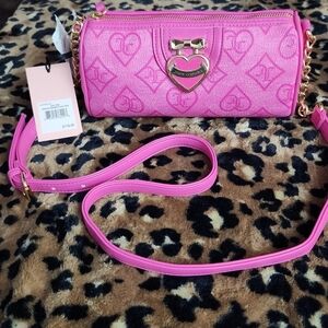 Juicy Couture Pink Shoulder Bag with Heart Detail